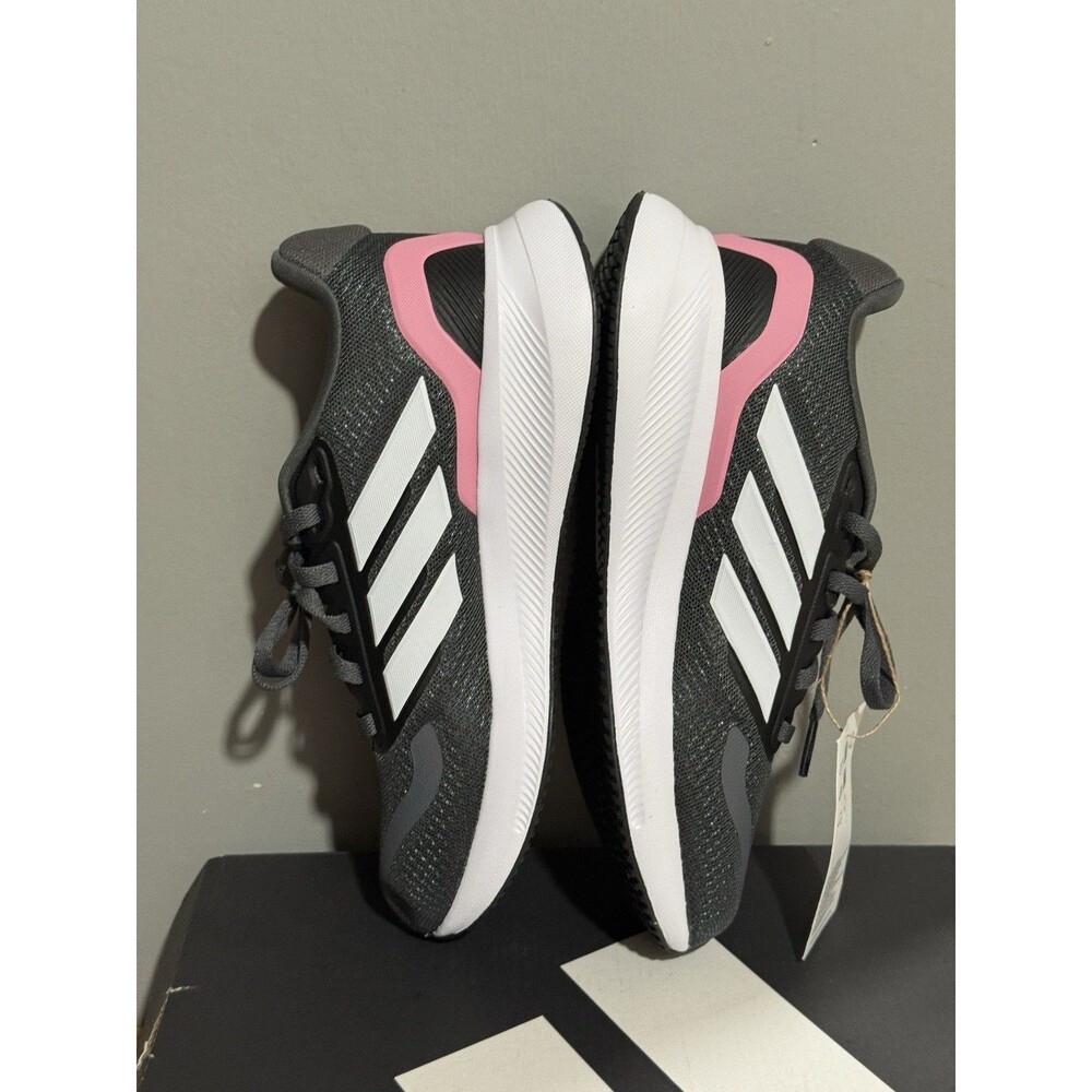 Adidas Runfalcon 5 Little Girls Sz 4 Shoes Black Pink Slip On Athletic Sneaker - Picture 6 of 16